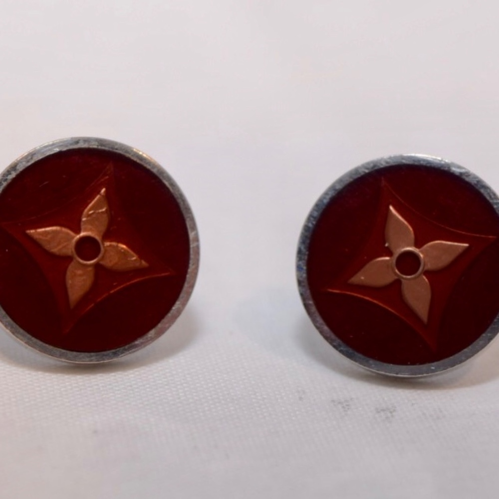 Louis Vuitton Cufflinks w/Damier Ebene Case - Picture 7 of 8